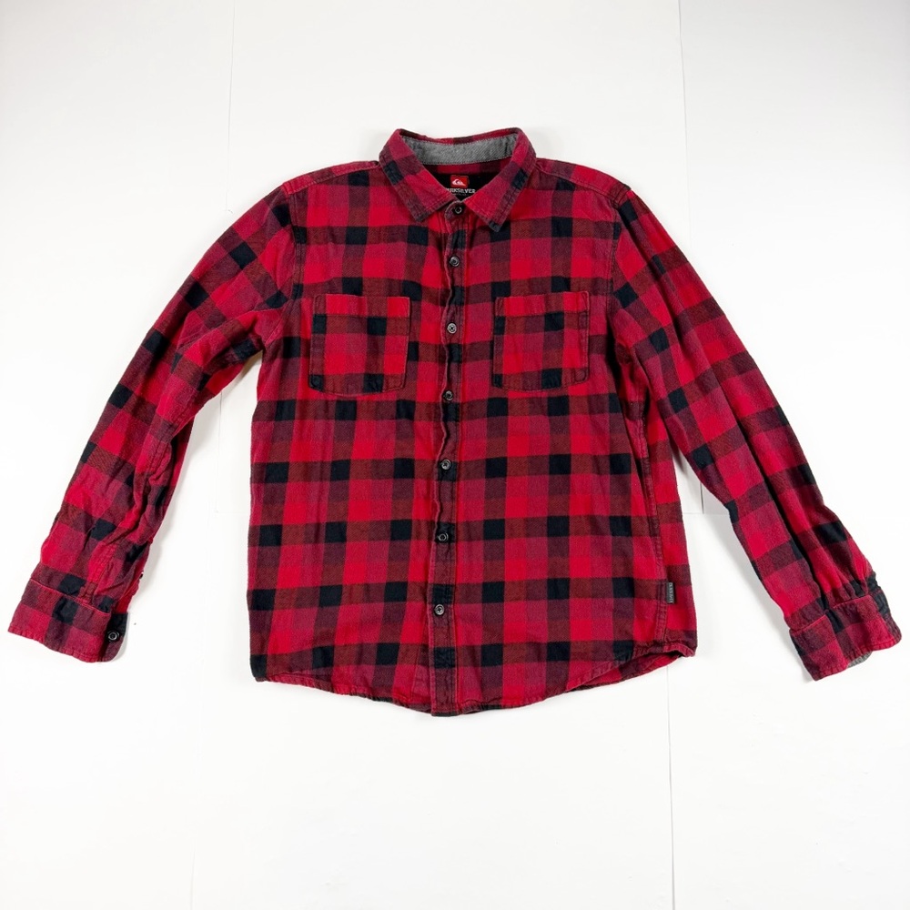Quiksilver‎ Red and Black Checkered Men's Shirt